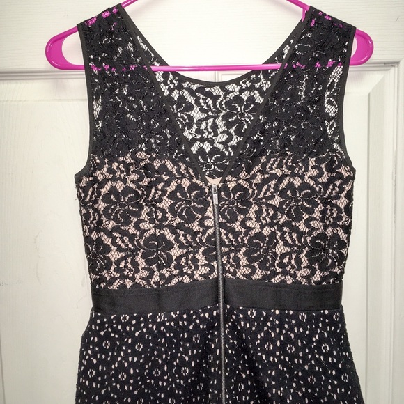 BCBGMAXAZRIA Alice Black Tan Lace Cocktail Dress - Picture 9 of 12